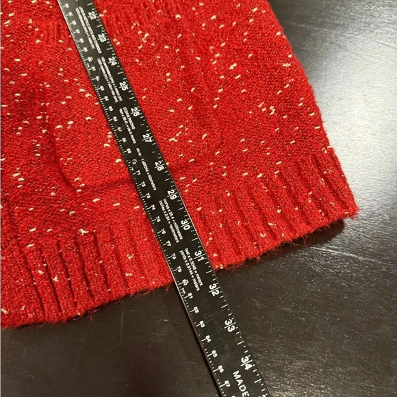 Alfani Rust Orange Metallic Open Front Cardigan Sweater w/ Pockets Womens Large - Picture 11 of 13